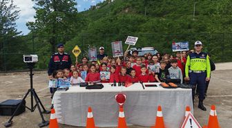 Giresun'da köy okullarına trafik eğitimi