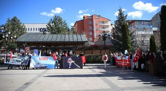 Erzurum'da Küresel Sumud Filosu'na destek verildi
