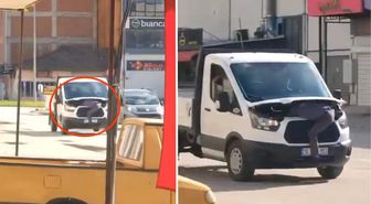 İnegöl’de dehşete düşüren görüntü: Arızayı bulmak için seyir halindeki kamyonetin motoruna çıktı