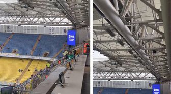 Kadıköy'de sağanak yağış! Fenerbahçe tribünlerine çatıdan su sızdı