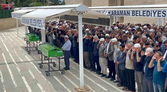 Mersin'deki kazada ölen anne ve kızı Karaman'da son yolculuğuna uğurlandı