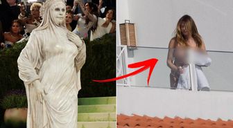 Heidi Klum balkonda üstsüz yakalandı