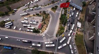 15 Temmuz Demokrasi Otogarı'nda bayram yoğunluğu havadan görüntülendi