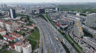 İstanbul'da bayram trafiği havadan görüntülendi