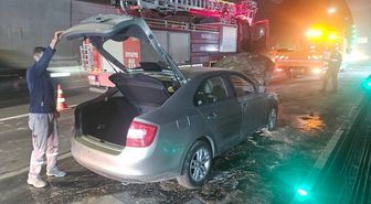 Bilecik'te seyir halindeki otomobilde çıkan yangın söndürüldü