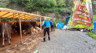 Trabzon'da kurban satış ve kesim alanları dezenfekte edildi