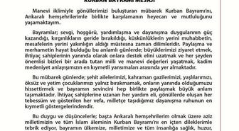 Ankara Valisi Canbolat'tan Kurban Bayramı mesajı