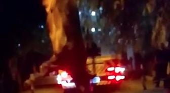 Dereye düşen kurbanlık dana vinçle kurtarıldı