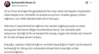 İletişim Başkanı Duran, Solingen faciasında yaşamını yitirenleri andı