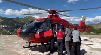 Ayı saldırısında yaralandı, ambulans helikopterle hastaneye ulaştırıldı