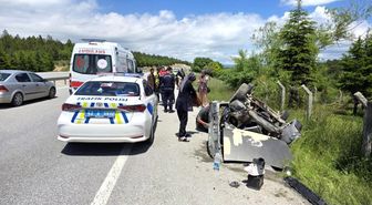Kütahya'da takla atan otomobilde 4 kişi yaralandı
