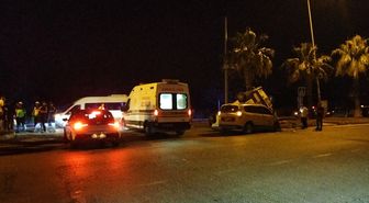 Manavgat'ta ters dönen aracın sürücüsü yara almadan kurtuldu