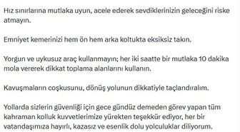 Bakan Çiftçi: Emniyet kemerinizi hem ön hem arka koltukta takın