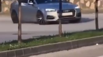 Bursa'da otomobiliyle drift atan sürücü kamerada