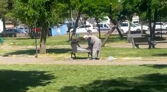 Diyarbakır'da amcalar yaşlarına aldırış etmeden parkta mekik çekti