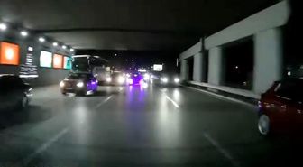 Makas atarak trafiği tehlikeye düşüren araç kamerada