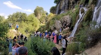 Girlevik Şelalesi bayramda ziyaretçi akınına uğradı