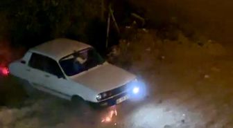 Kahramanmaraş’ta aracı alev alan sürücü son anda kurtarıldı