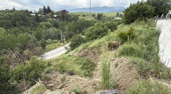 Karabük'te heyelan meydana geldi
