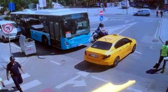 Çorlu'da Taksi ile Motosiklet Çarpıştı: Yara Almadan Atlattılar