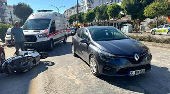 Yaya geçidinde duran motosiklete arkadan çarptı: 1 yaralı