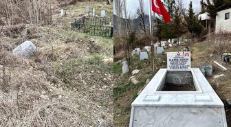 Artvin'de 9 şehit mezarı yenilendi, bayraklar göndere çekildi