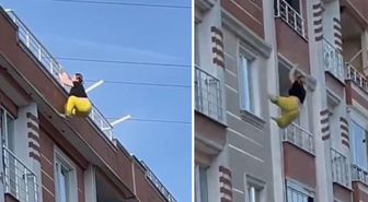 Genç kadın, 4. kattan atladı