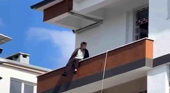 Iğdır'da inşaatın 4. katına çıkan şahsı polis ekipleri ikna etti