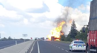 Aksaray'da TIR Yangını Ormana Sıçradı
