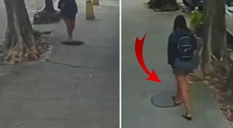 Yolda yürürken lağım kanalına düştü