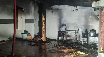 Cami lojmanında çıkan yangında imam yaralandı
