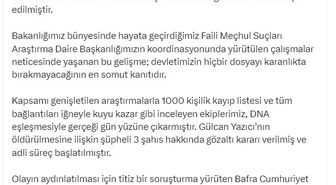 Bakan Gürlek: 2006'daki faili meçhul cinayet aydınlatıldı, 3 şüpheli gözaltında