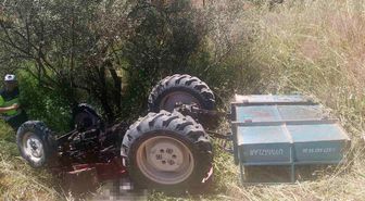 Şarampole düşen traktörünün altında hayatını kaybetti