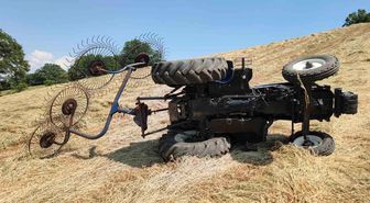 Tarlada feci kaza: Traktörün devrildiği sürücüden acı haber
