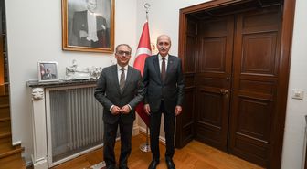 TBMM Başkanı Kurtulmuş Türkiye'nin Stokholm Büyükelçiliğini ziyaret etti