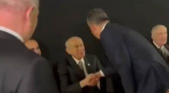 Bahçeli ve Özel, Koç Holding'in resepsiyonunda bir araya geldi