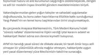 Adalet Bakanı Gürlek: Süresiz Nafaka İptal Kararını Kıymetli Buluyoruz, Yeni Düzenlemeyi Meclis’e Sunacağız