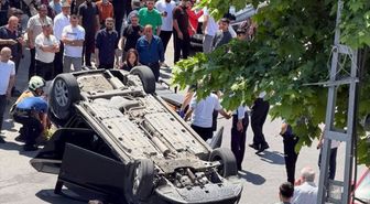 Başakşehir'de araca çarpıp takla atan otomobilin sürücüsü yaralandı