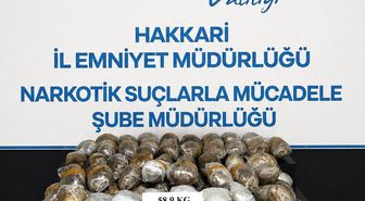 Hakkari'de 58 kilo 900 gram uyuşturucu ele geçirildi