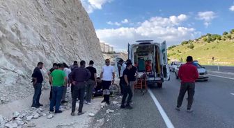Devrilen motosikletin sürücüsü yaralandı