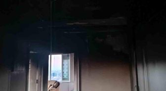 Evi yaktı, canı zor kurtarıldı