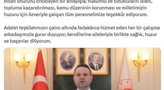 Bakan Gürlek'ten 'Ceza İnfaz Personeli Günü' mesajı