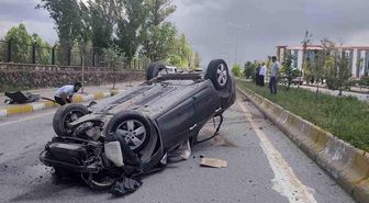 Patnos'ta trafik kazası: Araç takla attı, sürücü yaralandı
