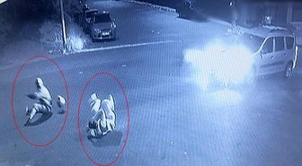 Tekirdağ'da otomobilin çarptığı motosikletten fırladılar