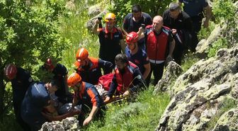 Kayseri'de kayalıklardan düşen kişi yaralandı