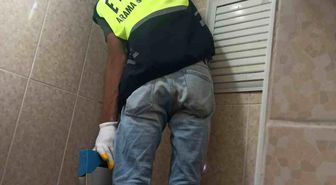 Siirt'te lavabo borusuna sıkışan yavru kedi kurtarıldı