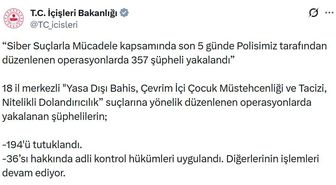18 ilde siber suçlara yönelik operasyon; 194 tutuklama