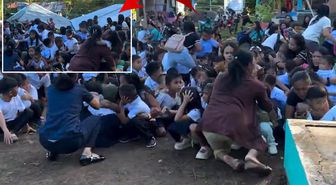 Filipinler'deki 7,8'lik deprem kamerada! Onlarca öğrenci kabusu yaşadı