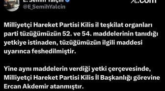 MHP Kilis İl Teşkilatı feshedildi
