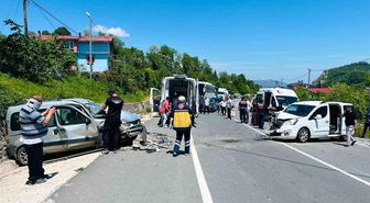 Ordu'da 3 aracın karıştığı trafik kazası: 7 yaralı